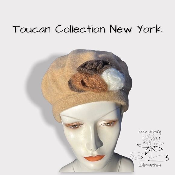 Bundle Sale 3 for $15 | Adult Toucan Collection New York Beige Hat With Flowers - Picture 1 of 9